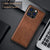 Mobizang Tux Leather Back Cover for Apple iPhone 15 Pro | Slim Shockproof Camera Protection Bumper Case (Brown)