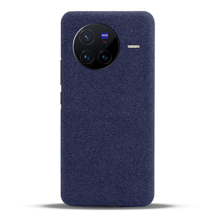 Mobizang Woven Soft Fabric Case for Vivo X80 (5G) Back Cover,  Shock Protection Slim Hard Anti Slip Back Cover (Blue)