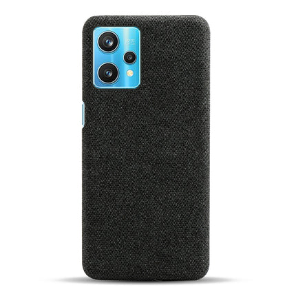 Woven Soft Fabric Case for Realme 9 Pro Plus Back Cover, Shock Protection Slim Hard Anti Slip Back Cover (Black)