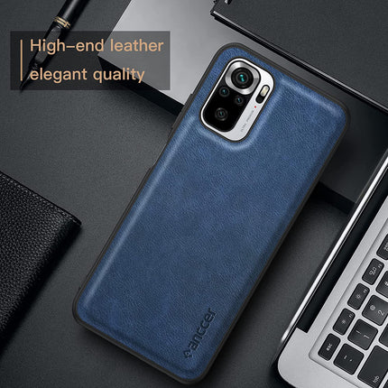 Tux Back Case for Xiaomi Redmi Note 10 /  Note 10S , Slim Leather Case with Soft Edge Shockproof Back Cover (Blue)