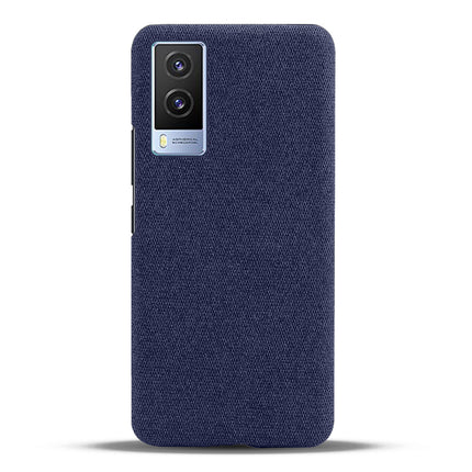 Woven Soft Fabric Case for Vivo V21E (5G)  Back Cover, Shock Protection Slim Hard Anti Slip Back Cover (Blue)