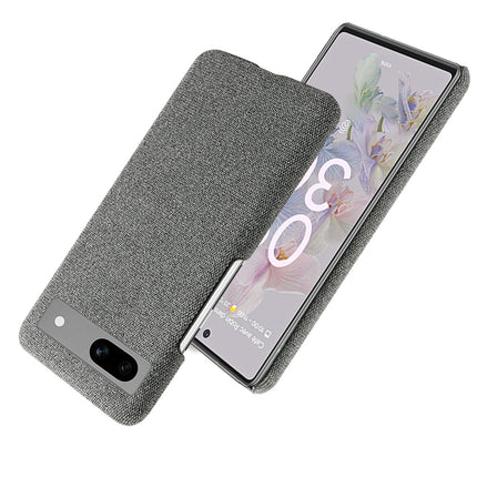 Mobizang Woven Soft Fabric Case for Google Pixel 7A Back Cover , Slim Hard Anti Slip Cover (Grey)