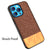 Soft fabric & Leather Hybrid Protective Case Cover for Apple iphone 13 Pro (Brown)