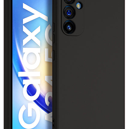 Mobizang Matte Lens Protective Flexible Back Cover for Samsung Galaxy A34 (5G) | Slim Silicone with Soft Lining Shockproof Full Body Bumper Case (Black)