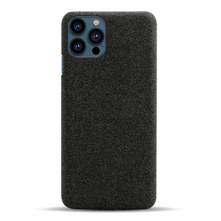 Woven Soft Fabric Case for Apple iPhone 13 Pro Back Cover, Shock Protection Slim Hard Anti Slip Back Cover (Black)