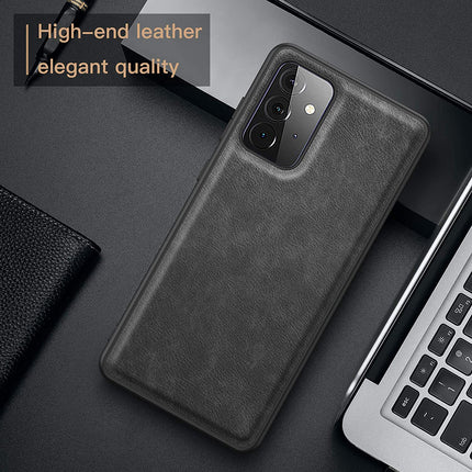 Tux Back Case for Samsun Galaxy A52 , Slim Leather Case with Soft Edge Shockproof Back Cover (Black)