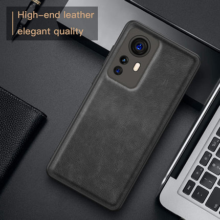 Tux Back Case for Xiaomi 12 PRO (5G) , Slim Leather Case with Shockproof Back Cover (Black)