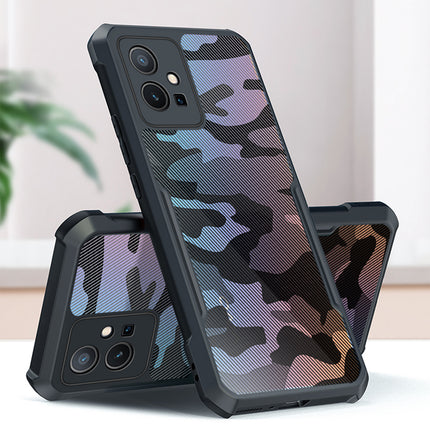 Beetle Camouflage for Vivo Y75 Back Case, [Military Grade] Shockproof Slim Hybrid Cover (Black)