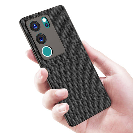 Mobizang Soft Full Fabric Protective Back Case Cover for Vivo V29 (5G) / Vivo V29 Pro (5G) | Shockproof Slim Hard Anti Slip Back Case (Black)