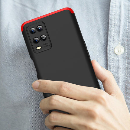 Double Dip Full 360 Protection Back Case Cover for Oppo A54 (4G) (Red,Black)