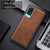 Tux Back Case for Vivo X60 Pro , Slim Leather Case with Soft Edge Shockproof Back Cover (Brown)