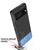 Mobizang Soft Fabric & Leather Hybrid for Google Pixel 7 Back Cover | Shockproof Hybrid Slim Hard Anti Slip Back Case (Black , Blue)