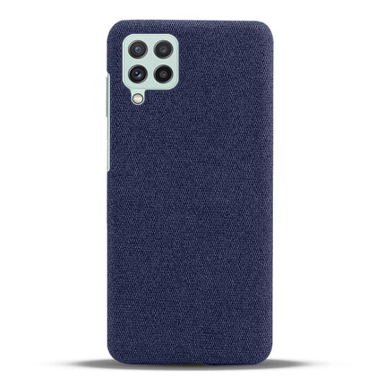 Woven Soft Fabric Case for Samsung Galaxy A22 (4G) Back Cover, Shock Protection Slim Hard Anti Slip Back Cover (Blue)