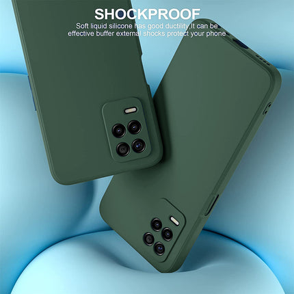 Matte Lens Protective Back Cover for Realme 8 (5G) , Slim Silicone with Soft Lining Shockproof Flexible Full Body Bumper Case , Green