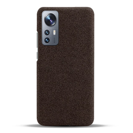 Mobizang Woven Soft Fabric Case for Xiaomi 12 Pro (5G) Back Cover,  Shock Protection Slim Hard Anti Slip Back Cover (Brown)