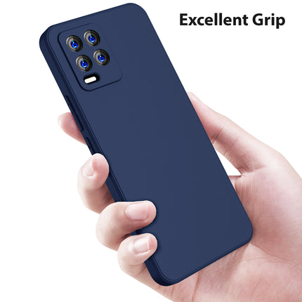 Matte Lens Protective Back Cover for Realme 8 Pro / Realme 8 (4G) , Slim Silicone with Soft Lining Shockproof Flexible Full Body Bumper Case , Blue