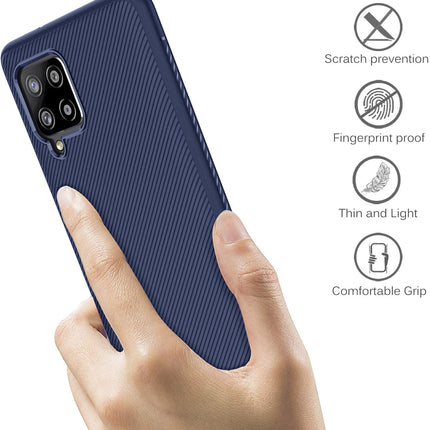 Twill TPU Shock Proof Soft Flexible Back Case Cover for Samsung Galaxy M42 (5G) (Blue)