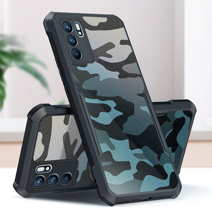 Beetle Camouflage for Oppo Reno 6 Back Case , [Military Grade Protection] Shock Proof Slim Hybrid Bumper Cover (Black)