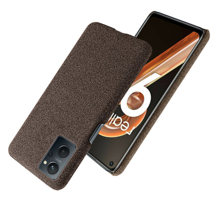 Woven Soft Fabric Case for Realme 9i Back Cover, Shock Protection Slim Hard Anti Slip Back Cover (Brown)