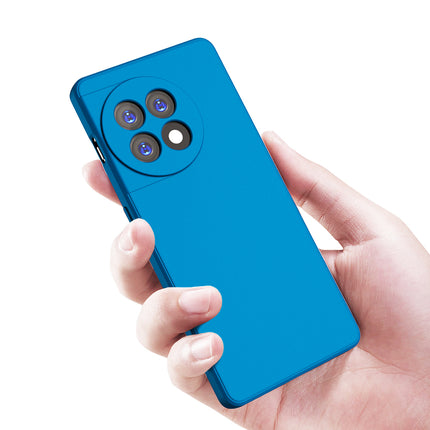 Mobizang Matte Protective Lens Flexible Back Cover for OnePlus 11R | Slim Silicone with Soft Lining Shockproof Full Body Bumper Case (Blue)