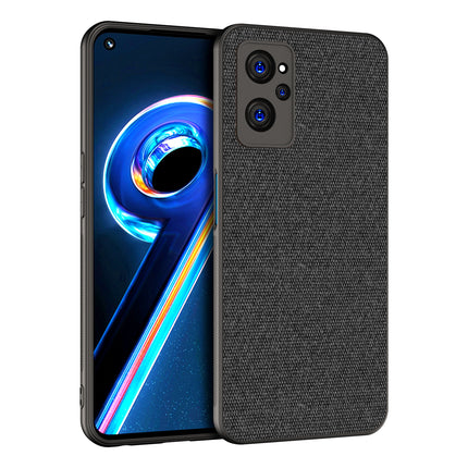 Soft Fabric Hybrid Protective Back Case Cover for Realme 9i (Black)