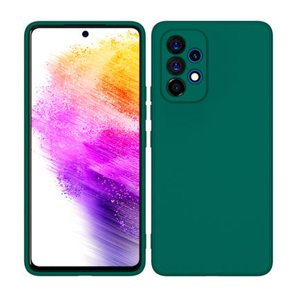 Matte Lens Protective Back Cover for Samsung Galaxy A73 (5G), Slim Silicone with Soft Lining Shockproof Flexible Full Body Bumper Case (Green)