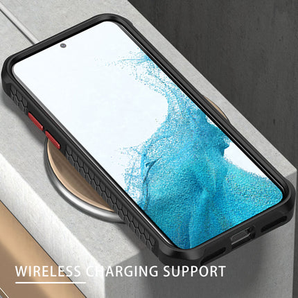 Unicorn for Samsung Galaxy S22 Plus Clear Back Case, [Military Grade Protection] Shock Proof Slim Hybrid Bumper Cover (Black)