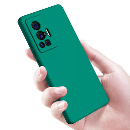 Matte Lens Protective Back Cover for Vivo X70 Pro , Slim Silicone with Soft Lining Shockproof Flexible Full Body Bumper Case (Green)