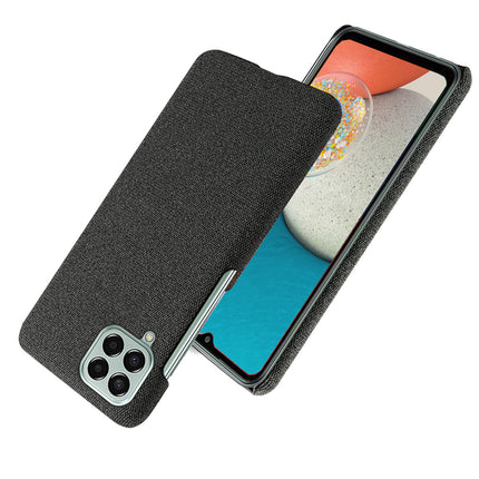 Mobizang Woven Soft Fabric Case for Samsung Galaxy M53 (5G) Back Cover, Shock Protection Slim Hard Anti Slip Back Cover (Black)