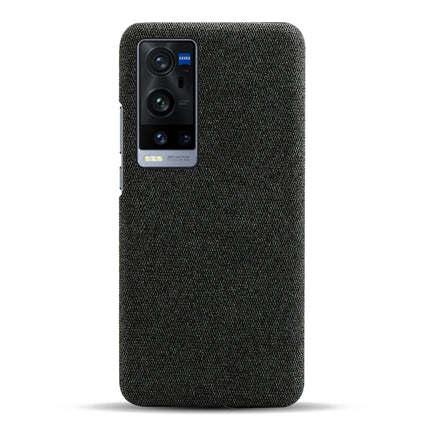 Woven Soft Fabric Case for Vivo X60 Pro Plus Back Cover, Shock Protection Slim Hard Anti Slip Back Cover (Black)