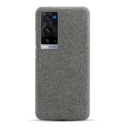 Woven Soft Fabric Case for Vivo X60 Pro Plus Back Cover, Shock Protection Slim Hard Anti Slip Back Cover (Grey)