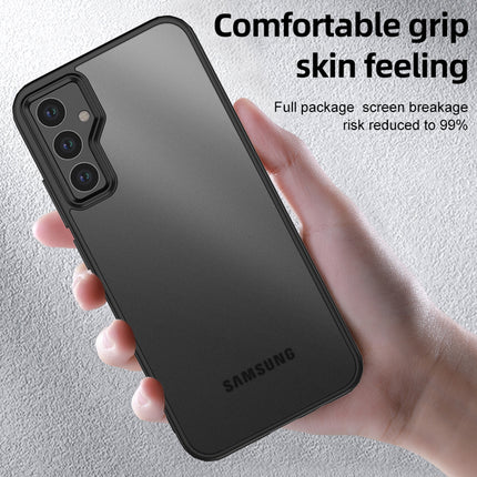 Mobizang Shield Frosted Acrylic Back Shock Proof Case Cover for Samsung Galaxy A25 (5G) (Black)