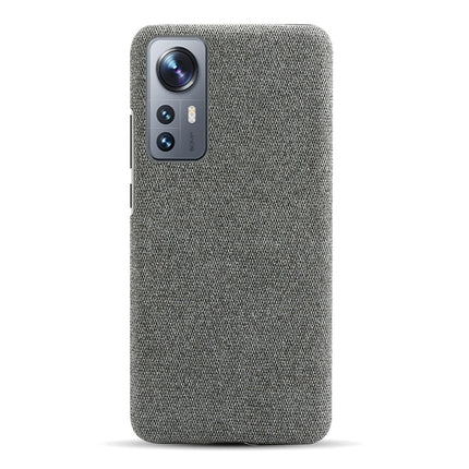 Mobizang Woven Soft Fabric Case for Xiaomi 12 Pro (5G) Back Cover,  Shock Protection Slim Hard Anti Slip Back Cover (Grey)