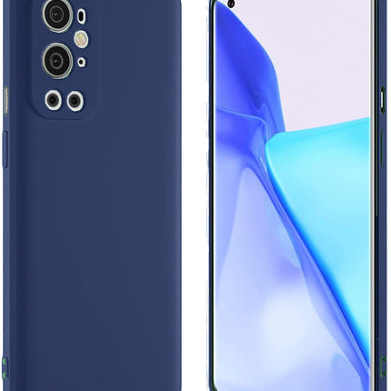 Matte Lens Protective Back Cover for OnePlus 9 PRO / One Plus 9 PRO , Slim Silicone with Soft Lining Shockproof Flexible Full Body Bumper Case (Blue)