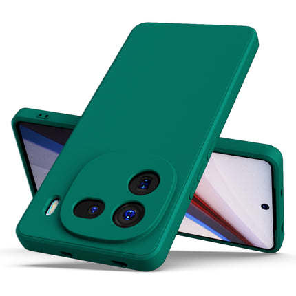 Mobizang Matte Protective Lens Flexible Back Cover for Iqoo 12 (5G) | Slim Silicone with Soft Lining Shockproof Full Body Bumper Case (Green)