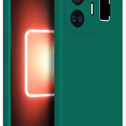 Mobizang Matte Lens Protective Flexible Back Cover for Realme GT Neo 5 (5G) | Slim Silicone with Soft Lining Shockproof Full Body Bumper Case (Green)