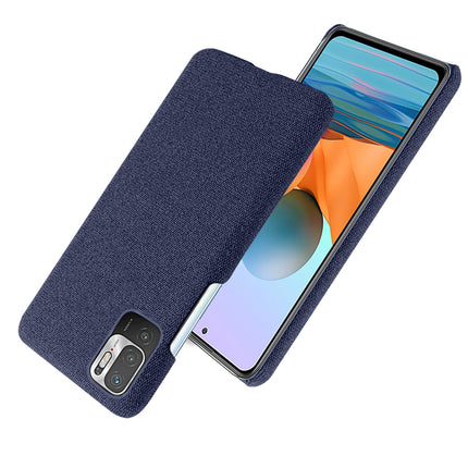 Woven Soft Fabric Case for Poco M3 Pro Back Cover, Shock Protection Slim Hard Anti Slip Back Cover (Blue)