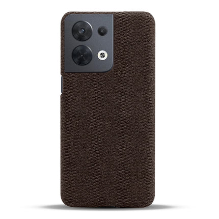 Mobizang Woven Soft Fabric Case for Oppo Reno 8 (5G) Back Cover, Shock Protection Slim Hard Anti Slip Back Cover (Brown)