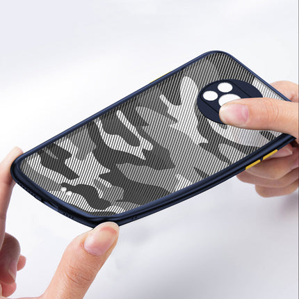 Camouflage Paper Thin Back Cover for Poco X3 Pro / Poco X3 , Super Slim Matte Translucent Full Protection Back Case (Blue)