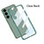 Mobizang Clear Airbag Back Case for Samsung Galaxy S24 | Transparent Shockproof Slim Hard PC Shell Protective Cover (Green)