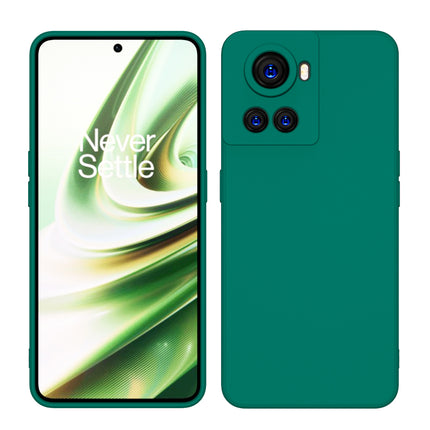 Matte Lens Protective Shockproof Flexible Back Cover for OnePlus 10R, Slim Silicone with Soft Lining Shockproof Flexible Full Body Bumper Case (Green)