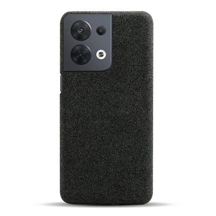 Mobizang Woven Soft Fabric Case for Oppo Reno 8 (5G) Back Cover, Shock Protection Slim Hard Anti Slip Back Cover (Black)