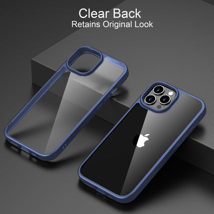 Mobizang Hawkeye Clear Back Cover for Apple iPhone 15 Pro Max | Camera Lens Protector Shockproof Slim Clear Case Cover (Blue)