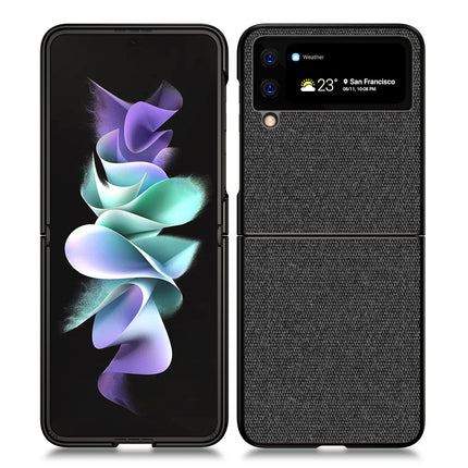Soft Full Fabric Protective Back Case Cover for Samsung Galaxy Z Flip 3 (Black)