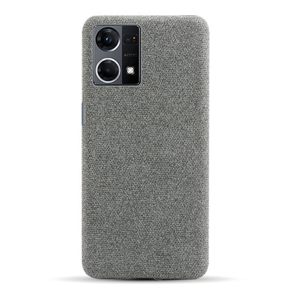 Mobizang Woven Soft Fabric Case for Oppo F21 PRO, 4G Back Cover,  Shock Protection Slim Hard Anti Slip Back Cover (Grey)