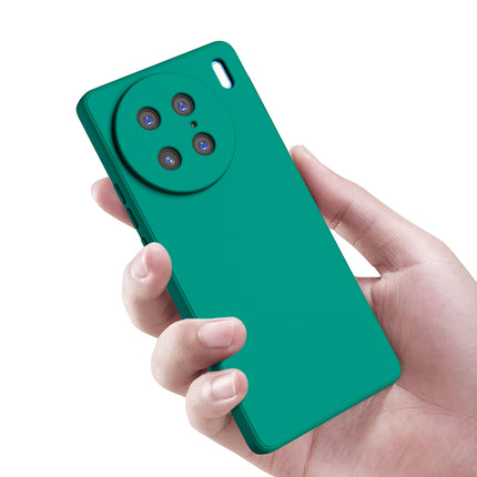 Mobizang Matte Protective Lens Flexible Back Cover for Vivo X90 Pro (5G) | Slim Silicone with Soft Lining Shockproof Full Body Bumper Case (Green)