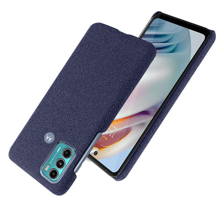 Woven Soft Fabric Case for Motorola Moto G60  Back Cover, Shock Protection Slim Hard Anti Slip Back Cover (Blue)