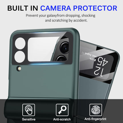 Mobizang Ultra Thin Back Cover for Galaxy Z Flip3 / Z Flip 3 , Magnetic Hinge Protection and Inbuilt Glass Window Protection (Green)