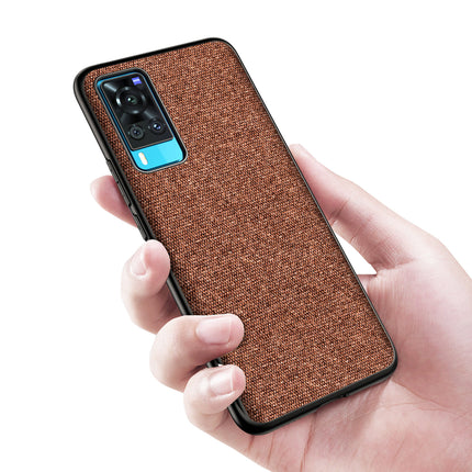 Soft Full Fabric Protective Shockproof Back Case Cover for Vivo X60 (Full Brown)