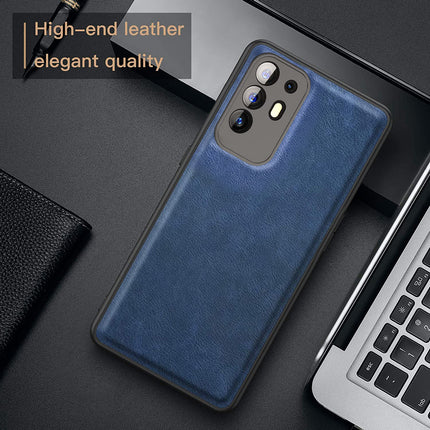 Tux Back Case for Oppo F19 Pro Plus, Slim Leather Case with Soft Edge Shockproof Back Cover (Blue)